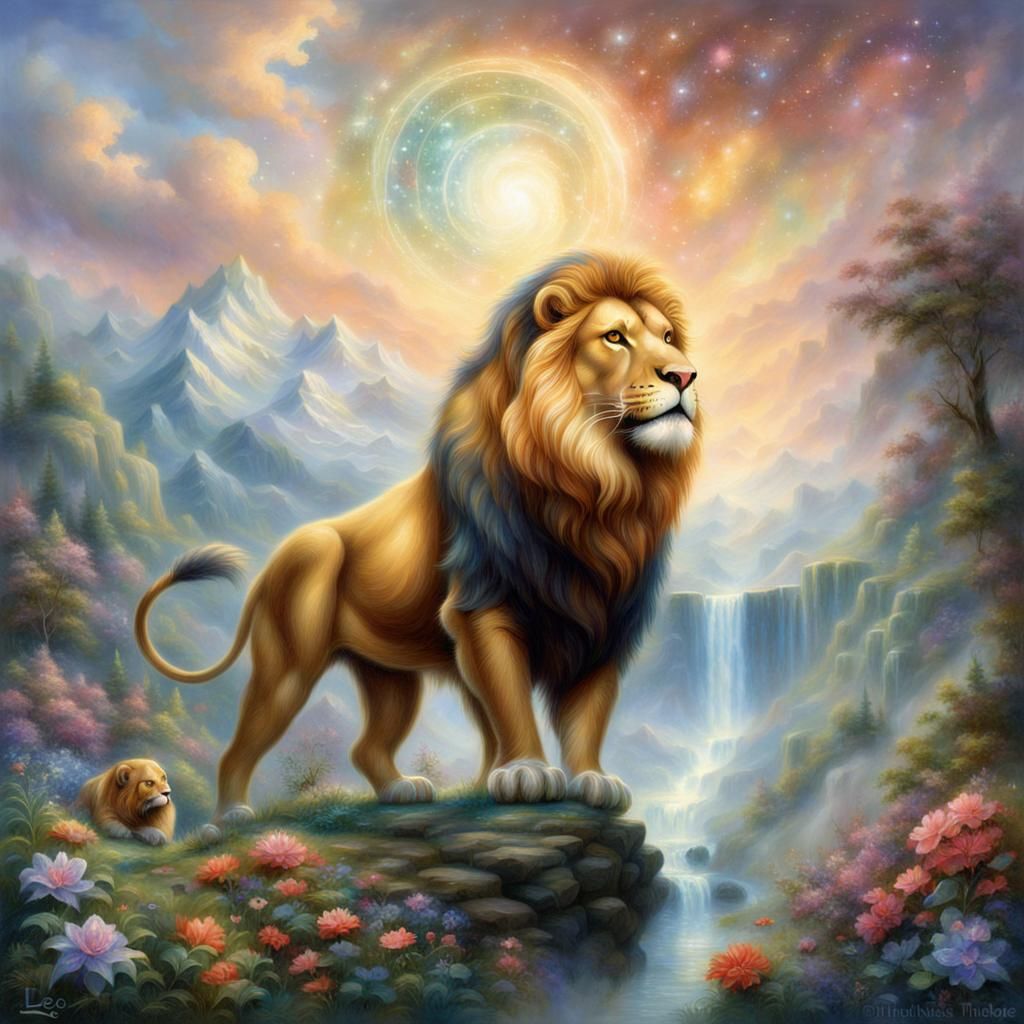 Ethereal Leo Zodiac Sign in Fantasy Style
