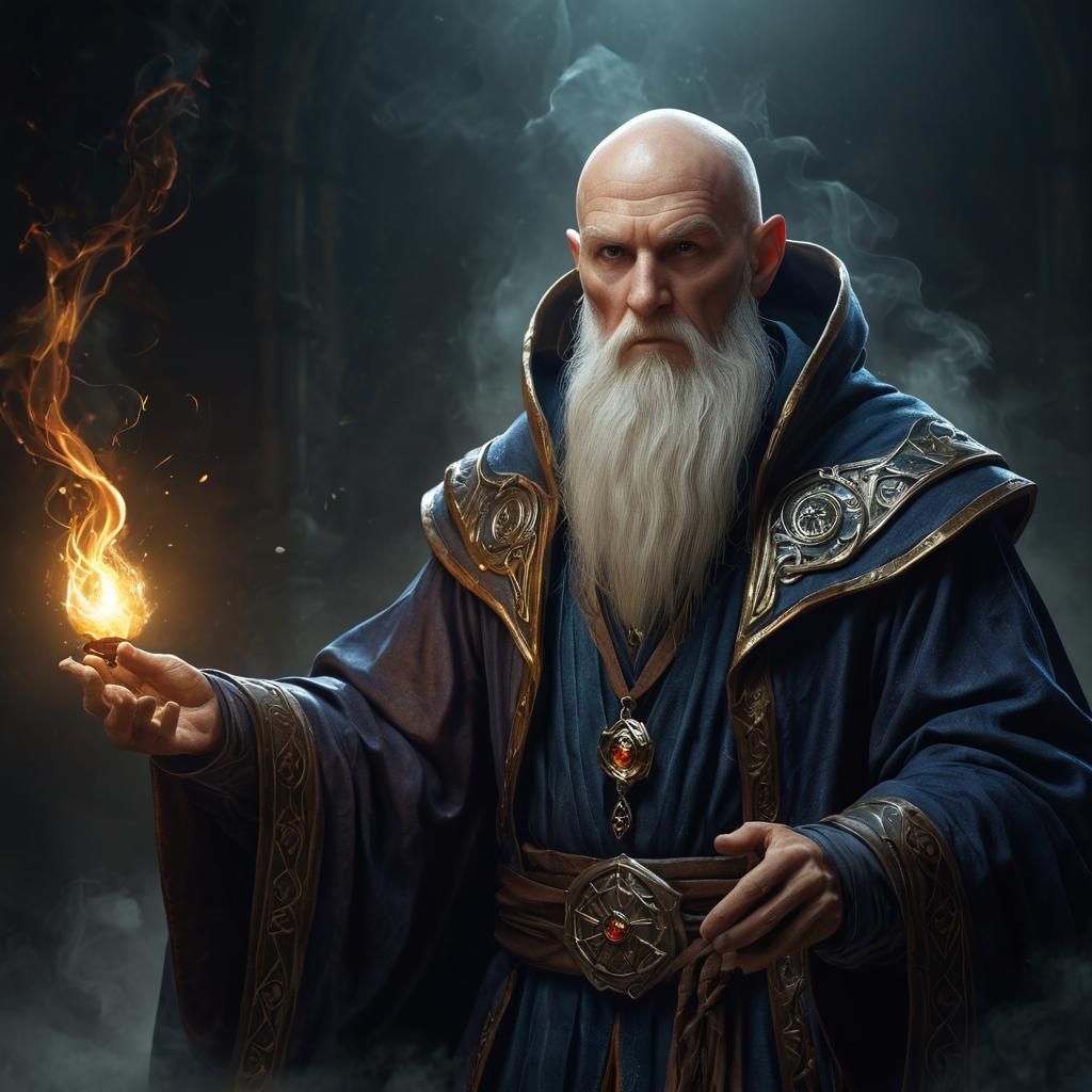 Wizard Casting Floral Spell in D&D Style