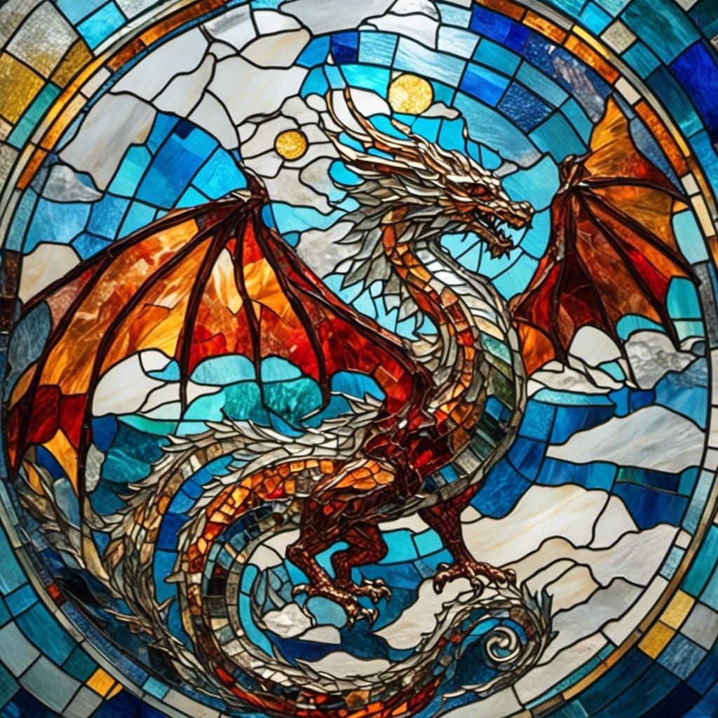 Stained Glass Dragon Cloudscape