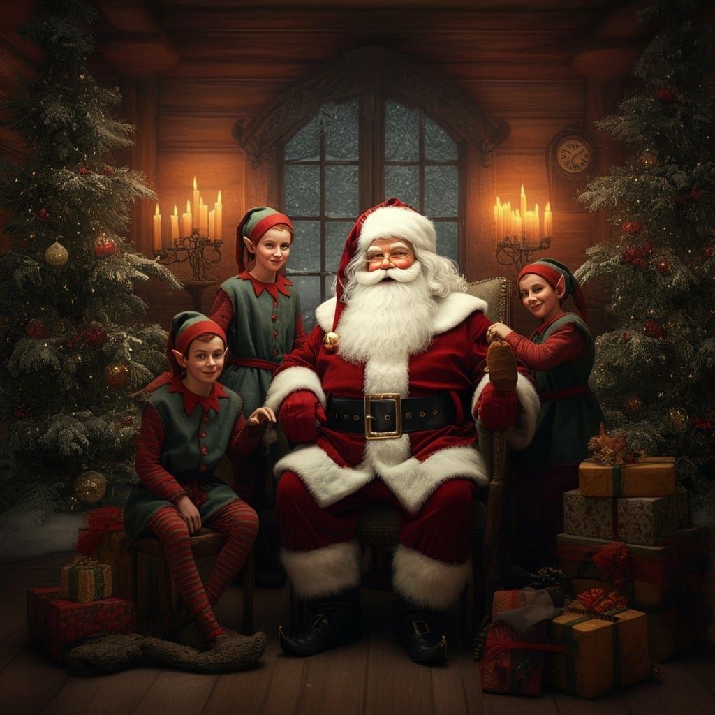 Santa with his Elves