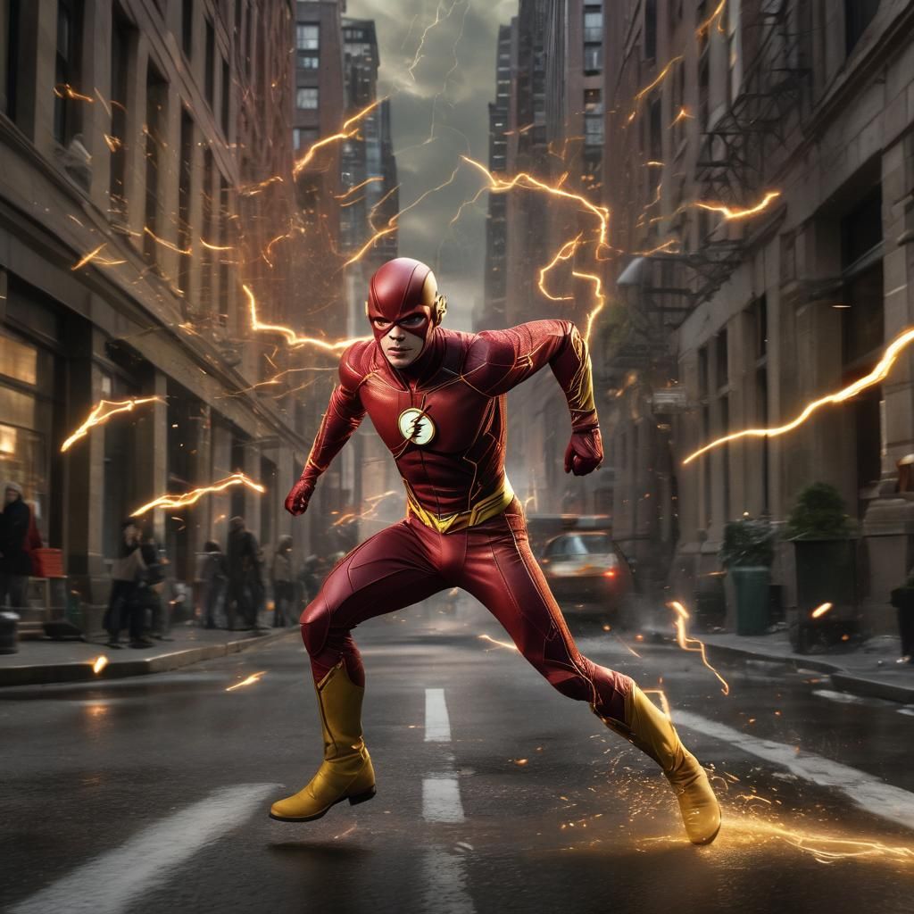 The Flash Runs at Super Speed, Hyperrealistic Action