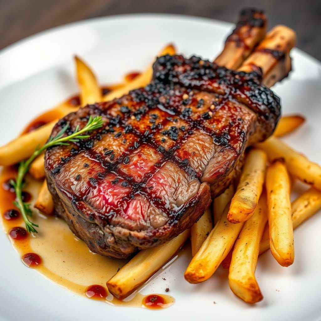 Rib of beef ans french fies ...