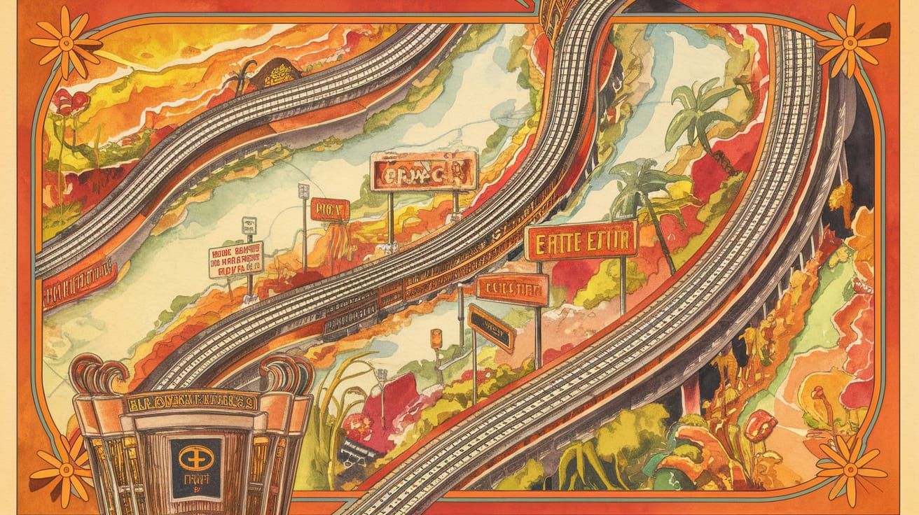 Orient Express Route: A Watercolor and Ink Map