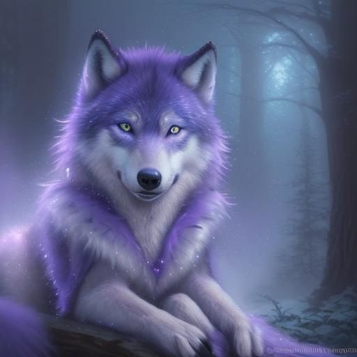 Hyperrealistic Wolf Cub in Ethereal Fantasy Style