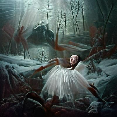 Ballerina's Dance: A Photorealistic Winter Horror