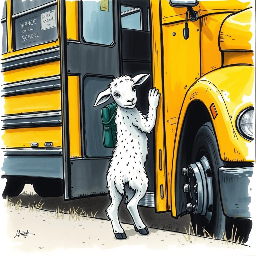 Nervous Lamb: First Day of School