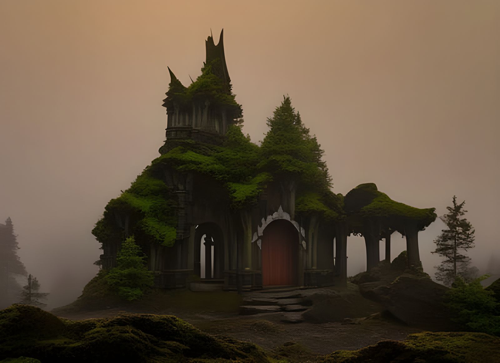 Enchanted Elven Chapel in Woodsy Forest
