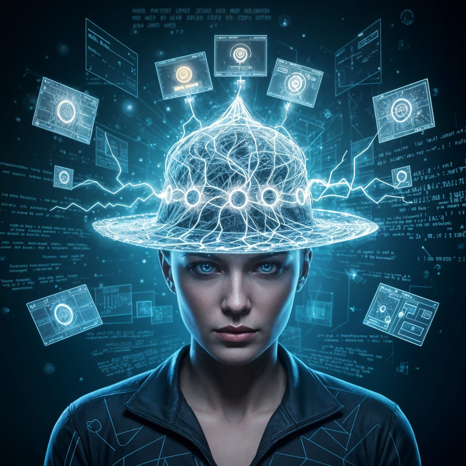 Neural Energy Hat: Sci-Fi Crown of Thought