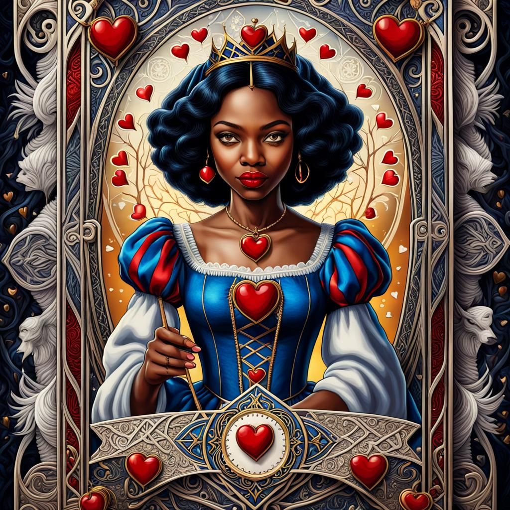 African-American Snow White Tarot Card in HDR