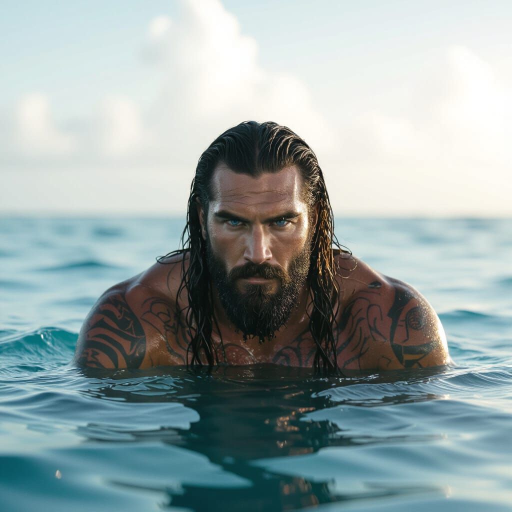 Wise Ancient Male with Deep Blue Eyes