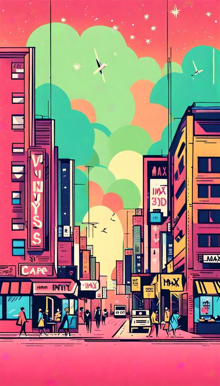 Vibrant Fractal Art in Warm Neon Colors