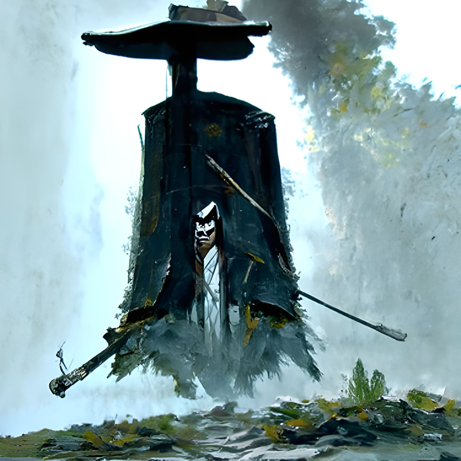 Samurai Jack as Ghost of Tsushima, Oil Painting