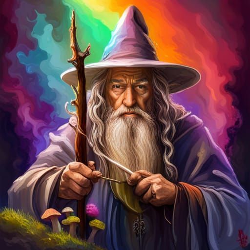 Wizard Casting Spell in Magical Forest