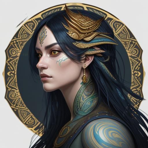 Detailed Snake Portrait in Artgerm Style