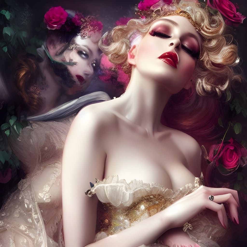 Opulent Baroque Romance Digital Illustration