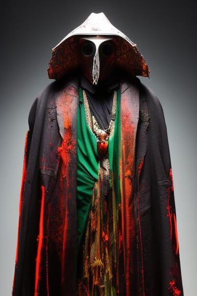 Plague Doctor in Dystopian Dark Academia Style