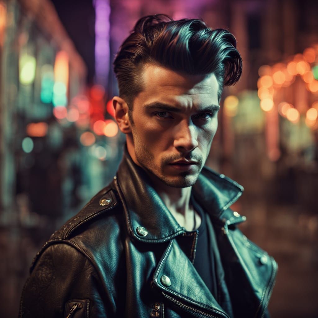 1950s Rebel Rockabilly Portrait in Dreamland
