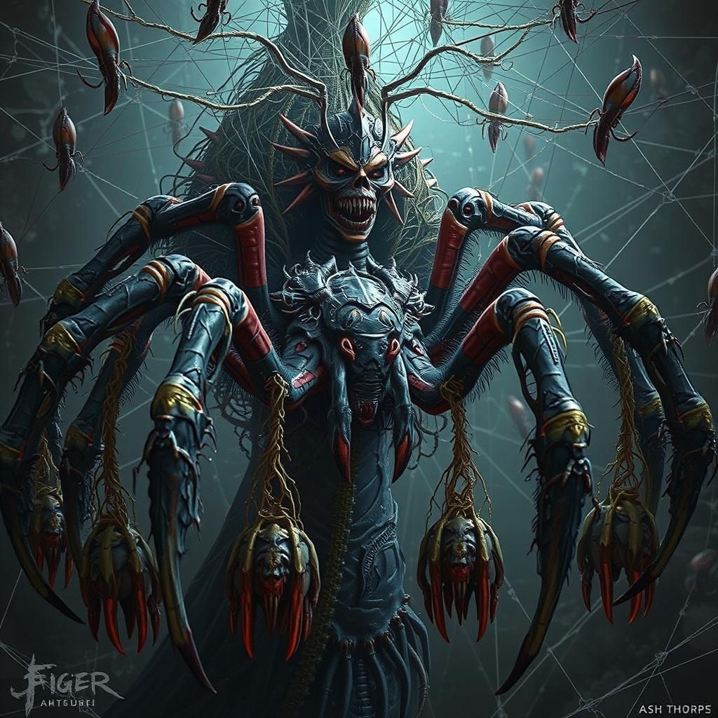 Spider Queen in Dark Surrealist Style