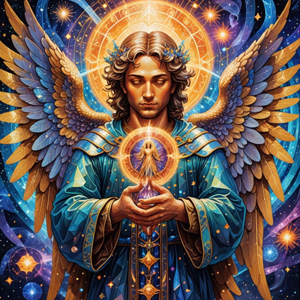 Archangel Metatron: Holographic Astral Cosmic Illustration