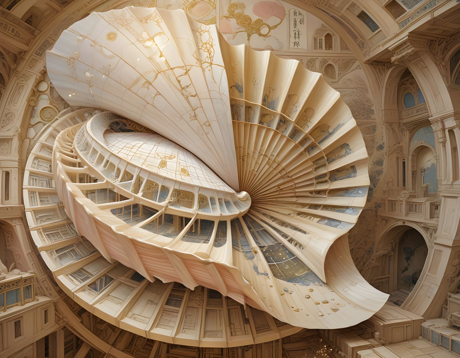 Giant Seashell for Angelic Whispers in Kintsugi Style