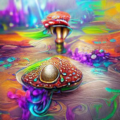 Psychedelic Mushroom in Diamond Painting Style