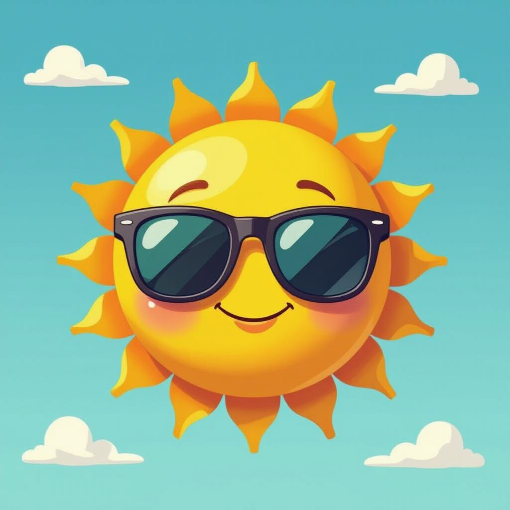 The Sun Wearing Sunglasses