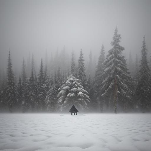 Cubist Muskeg Landscape with Lonely Figure