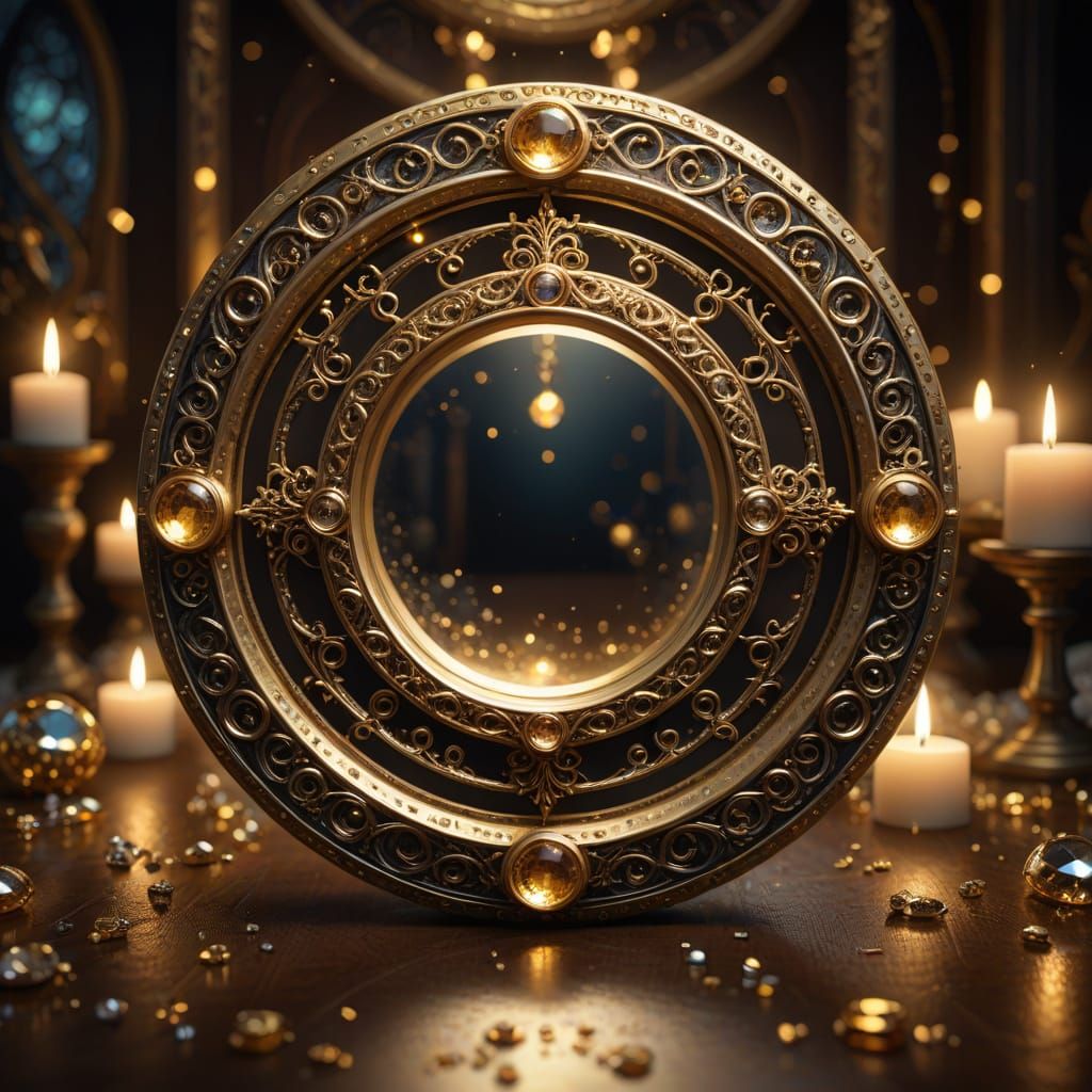 Golden Sparkling Enchanted Mystic Mirror