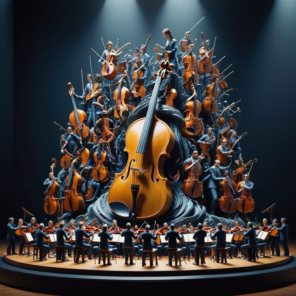 Intricate Miniature Concert Inside Woman Sculpture