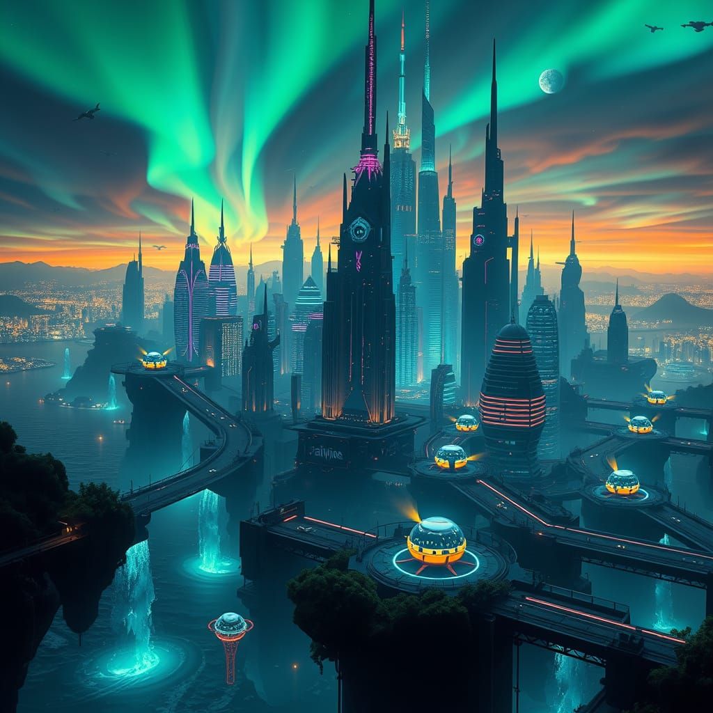 Futuristic Megacities Rise in Gritty Future-Noir Style