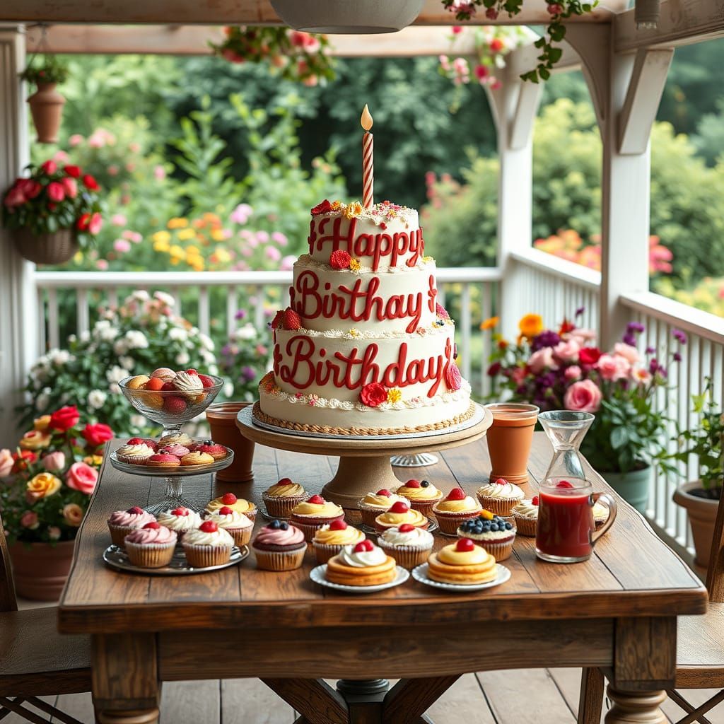Colorful Dessert Table in a Thomas Kinkade Style