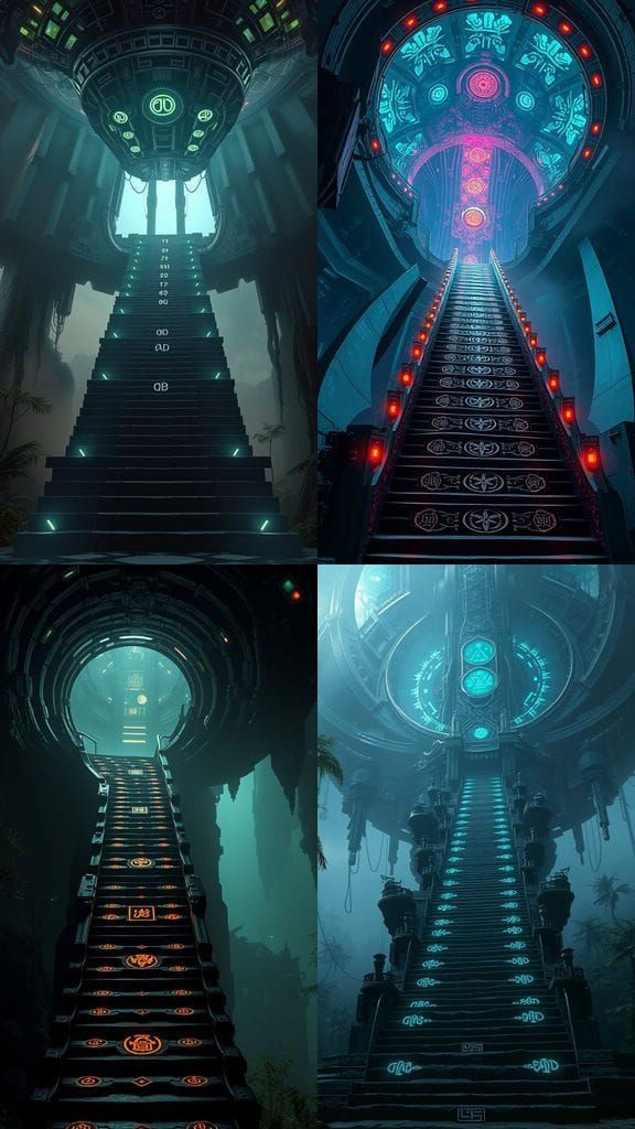 Bioluminescent Alien Mothership Ascends in Hyperrealistic Sc...