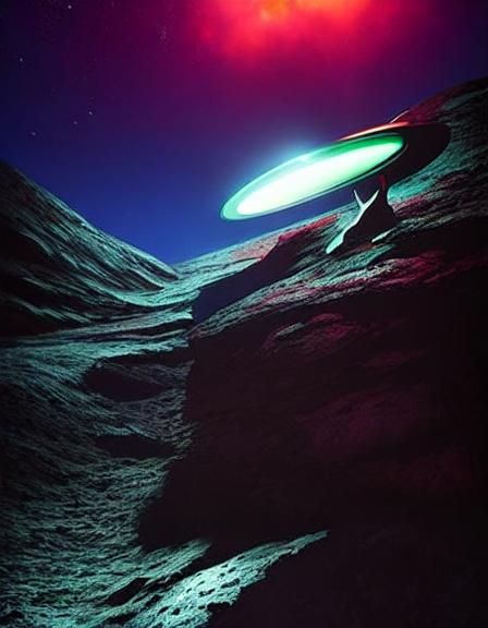 Fox Astronaut on Moon in Neon Qajar Art Style