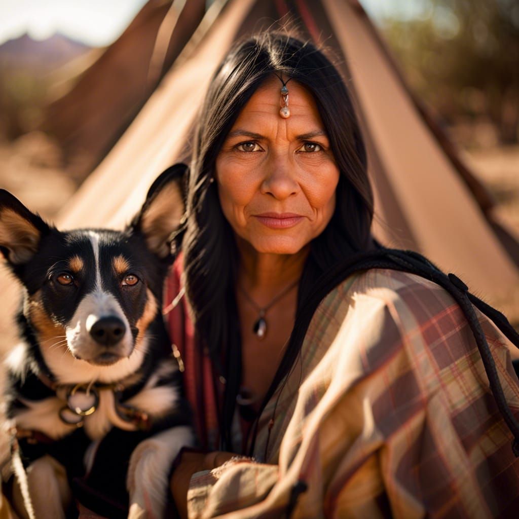 Native American Woman Portrait in Arizona Desert