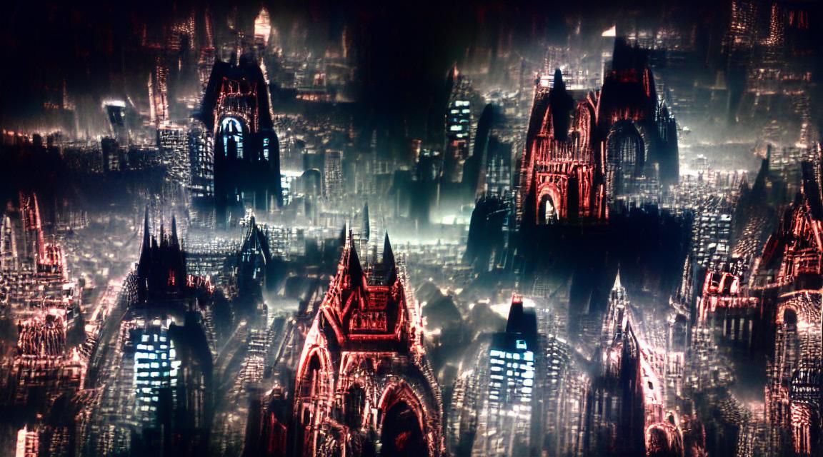 Dark Gothic City in 8K Resolution