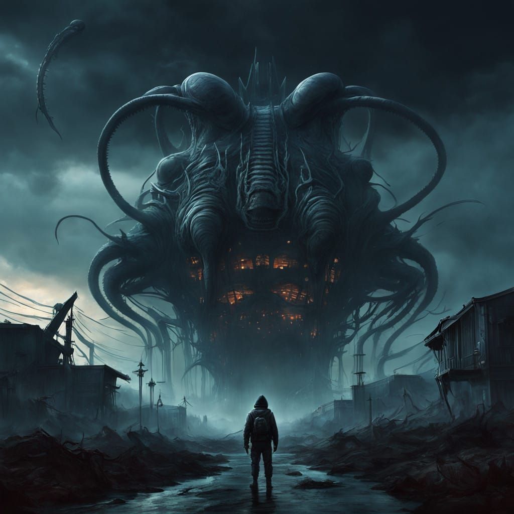 Biomechanical Horror in a Dystopian Landscape