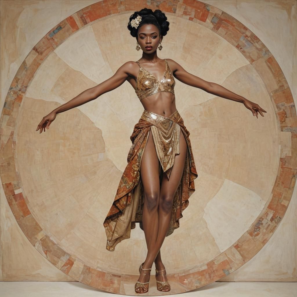 Adumu Dancer in Art Nouveau Style
