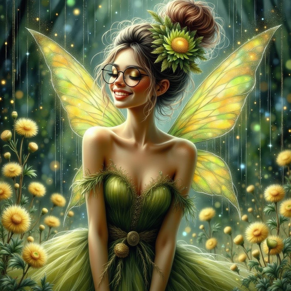 Enchanting Rainy Day Fairy in Whimsical Style