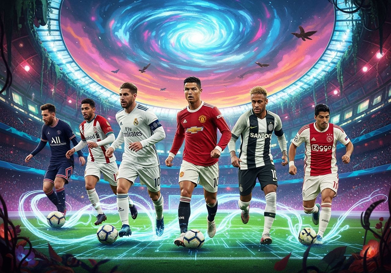 Soccer Stars in Dream Stadium: Digital Art Fusion