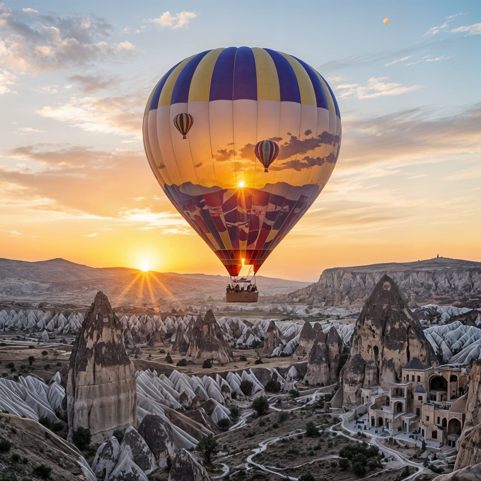 Hot Air Balloon Over Cappadocia at Sunrise