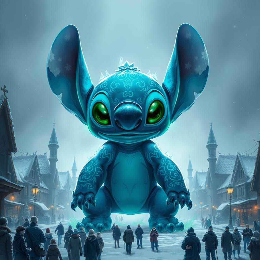 Ethereal Blue Entity Enchants Winter Town