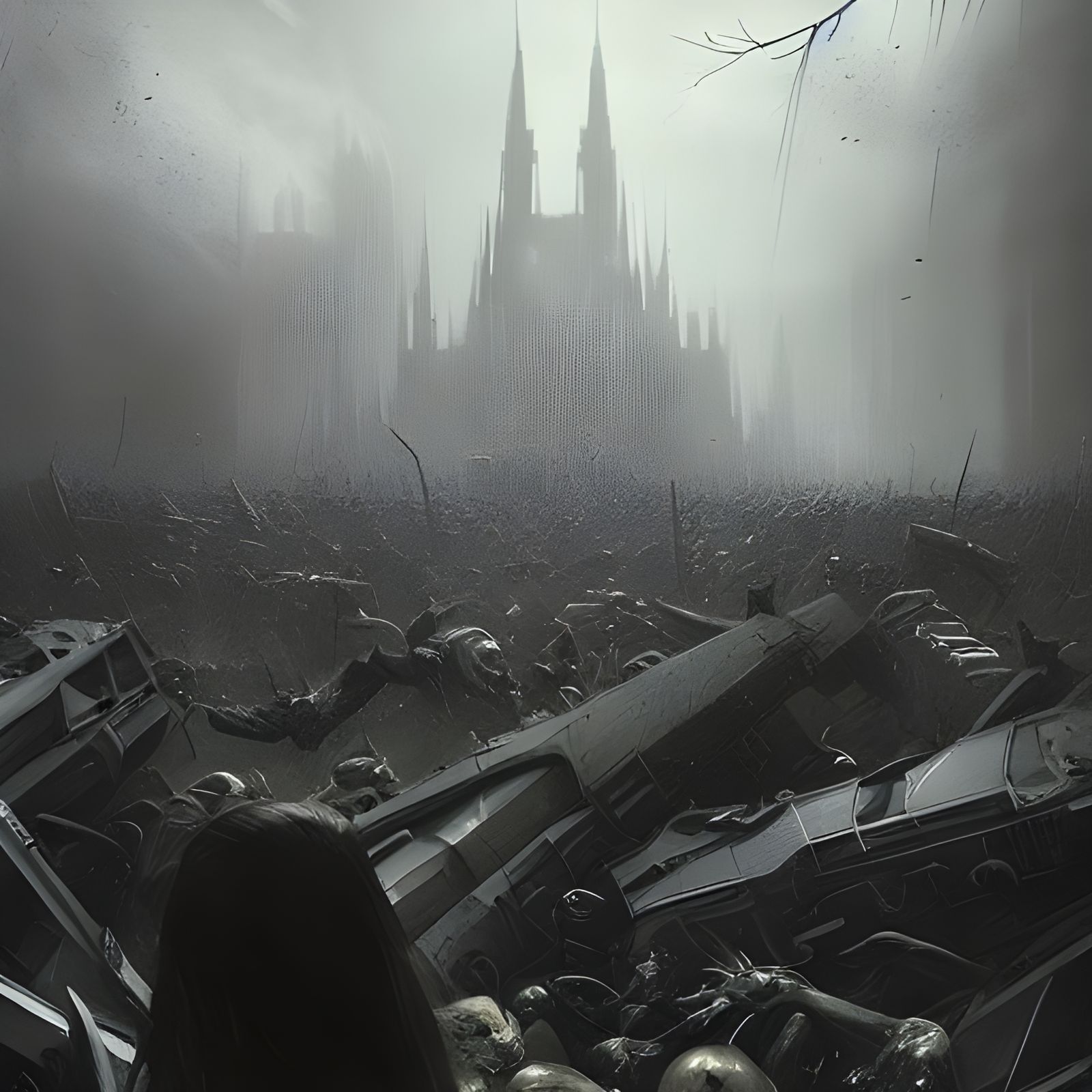 Dark Fantasy Battle Scene Aftermath