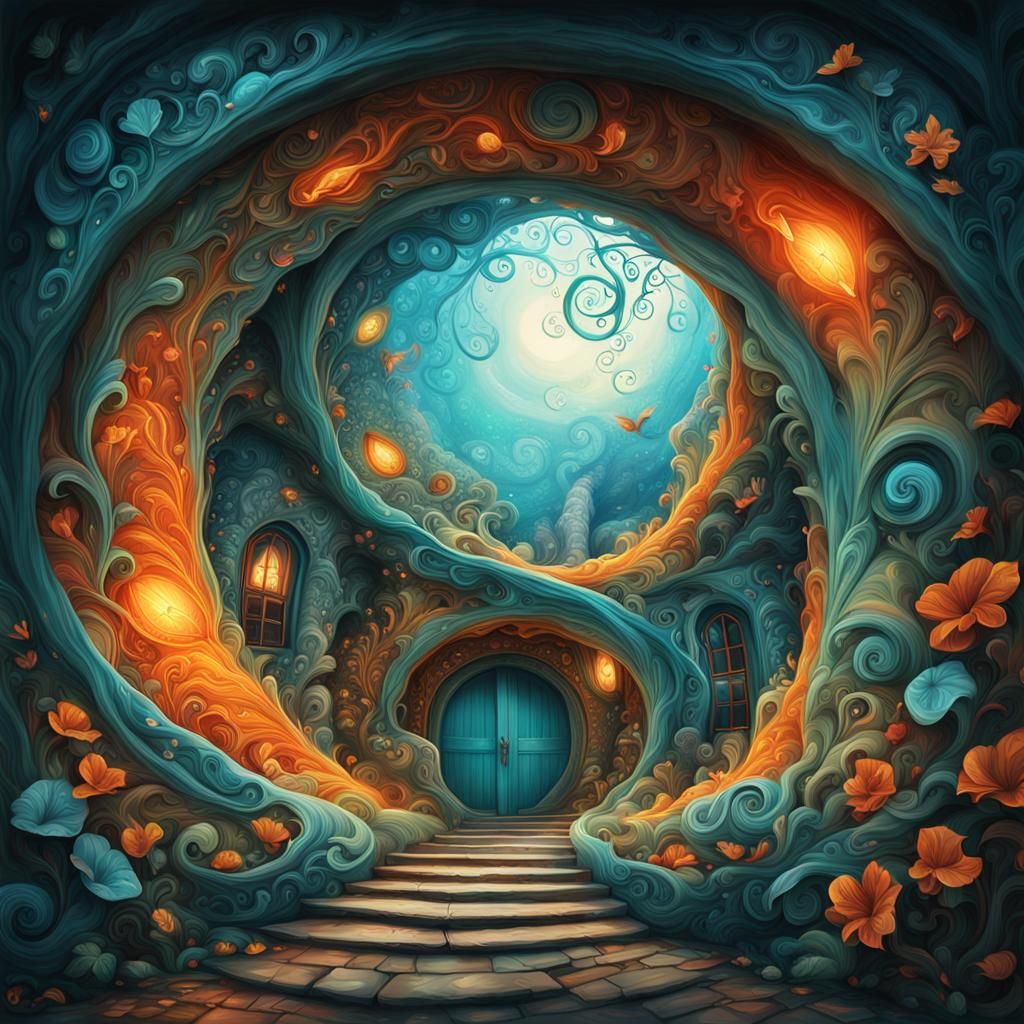 Enchanted Portal Revealed in Vibrant Street Art