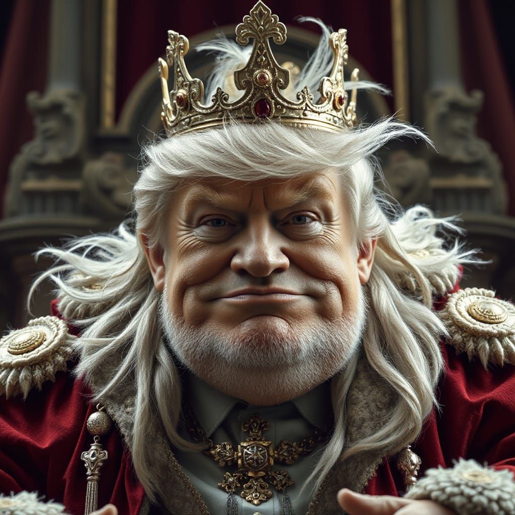 Donald Trump as King of Trolls: Photorealistic Maximalism