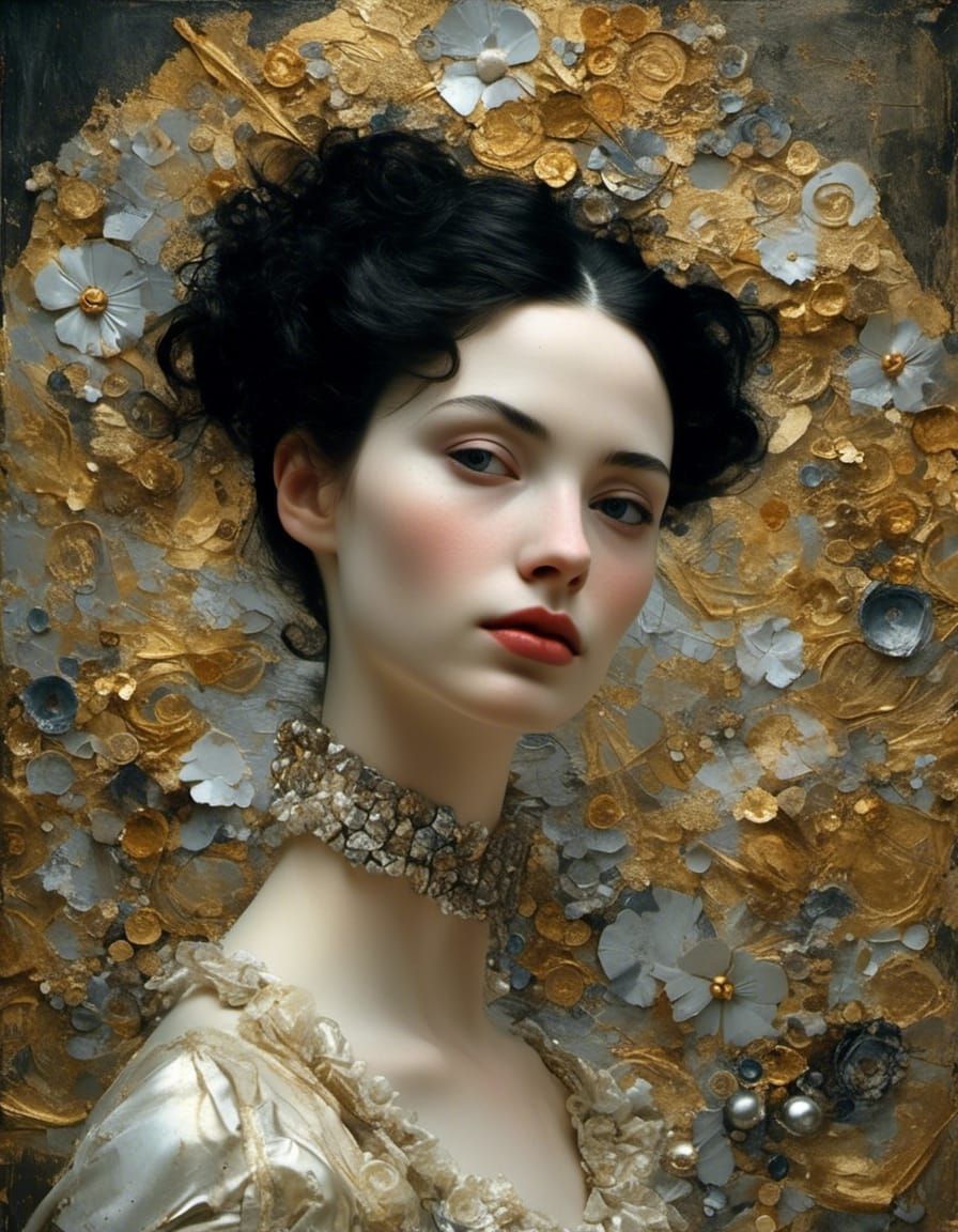 Aristocratic Woman in Baroque Portraiture Style