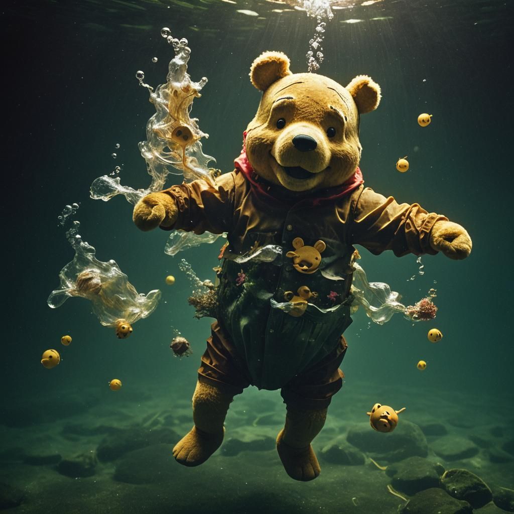 Surreal Underwater Winnie the Pooh as Arcimboldo Portrait