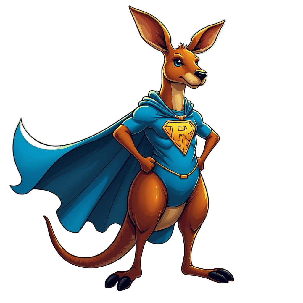 Electric Blue Kangaroo Hero in Australian Outback