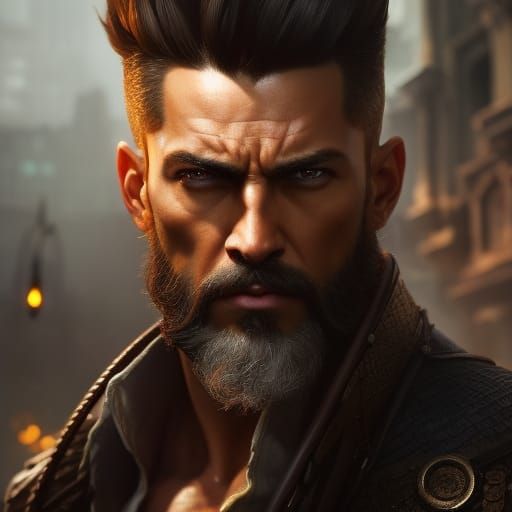 Attractive Pirate Portrait in Graffiti Art Style