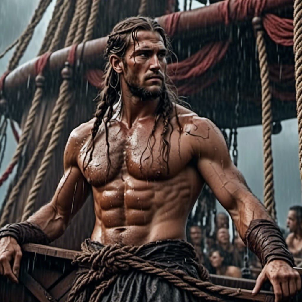 Dionysus Captured: A Hyperrealistic Pirate Ship Storm