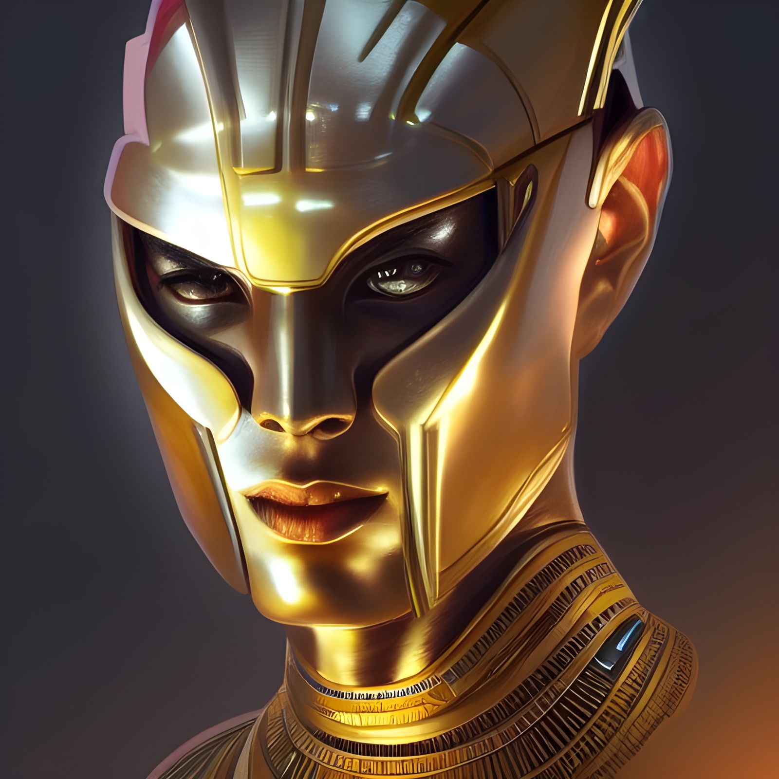 Egyptian Cyborg Portrait in Hyperdetailed Style